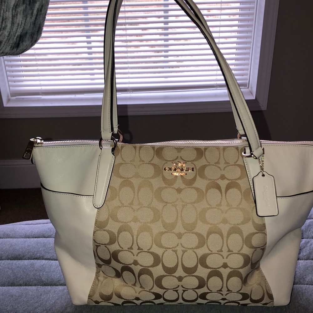Leather/canvas Coach purse
